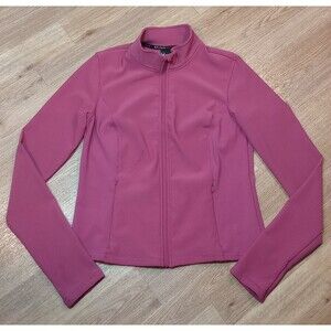 Spyder Jacket Womens Medium Pink Sweatshirt Full Zip Zipped Pockets Stretch Gym